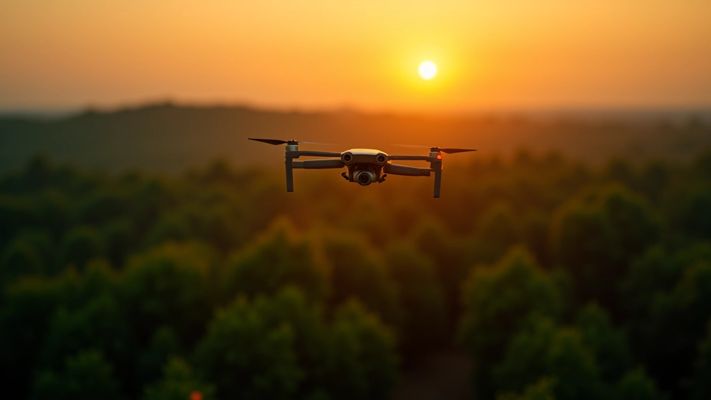 Dronas su žemės ūkio kamera skraidantis virš miško, žemėlapis ekrane rodantis augalų indeksą