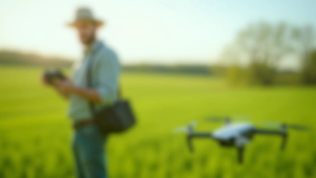 Žemės ūkio dronas paruoštas skridimui su nuotoliniu valdymu