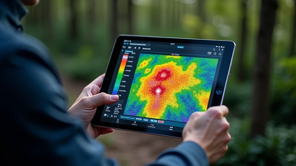 Mažas laisvas NDVI žemėlapis su raudonais ir žaliais spalvų dėmėmis, rodantis augalų sveikatos modelį
